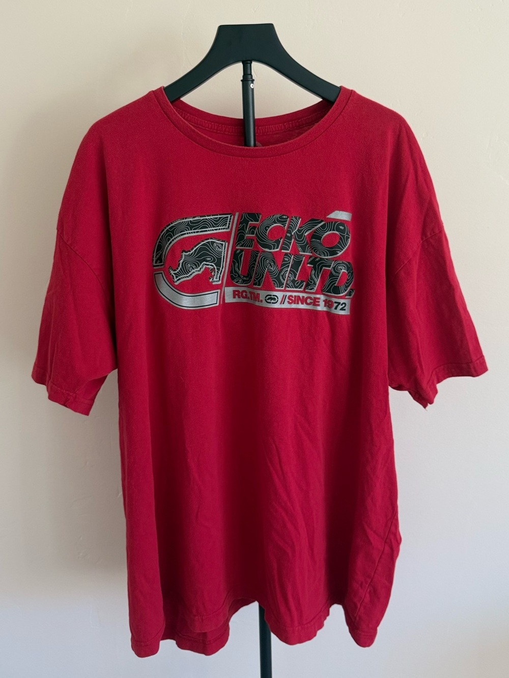 Vintage Ecko Unlimited Red Graphic Logo T-Shirt Size 4XL